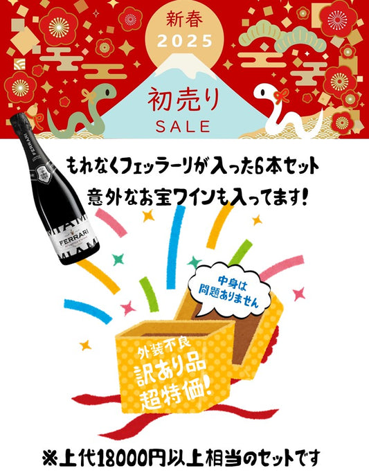 JETファミリーセール【ラスト19点！訳アリ品】フェッラーリ入り！イタリアワイン色々6本セット 750ml x 6本